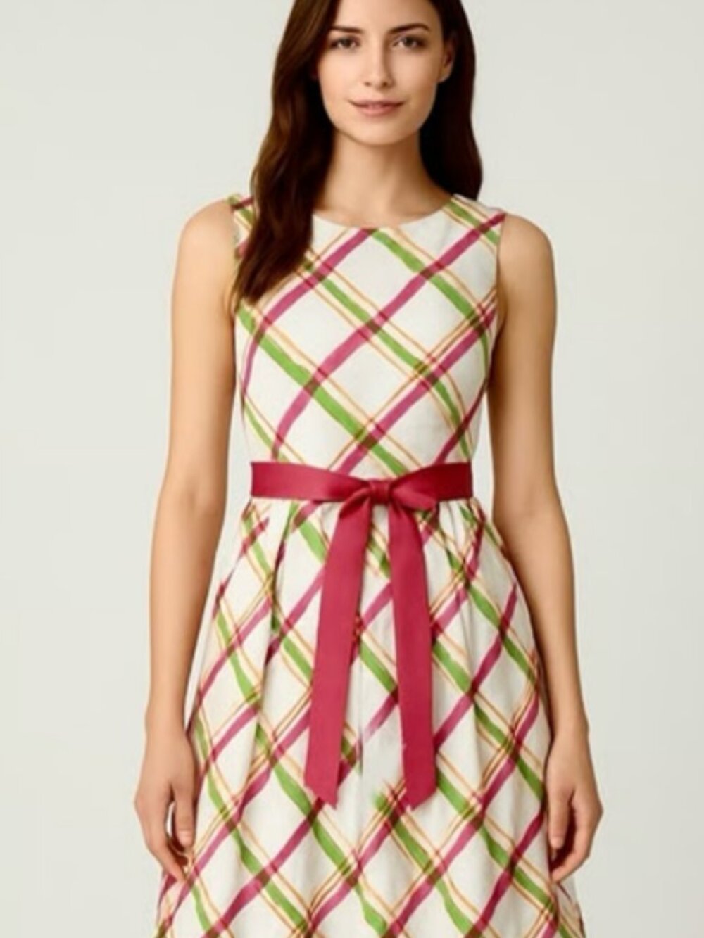 Jessica Howard Sz 10 Plaid Sleeveless A Line Dress - Picture 5 of 5